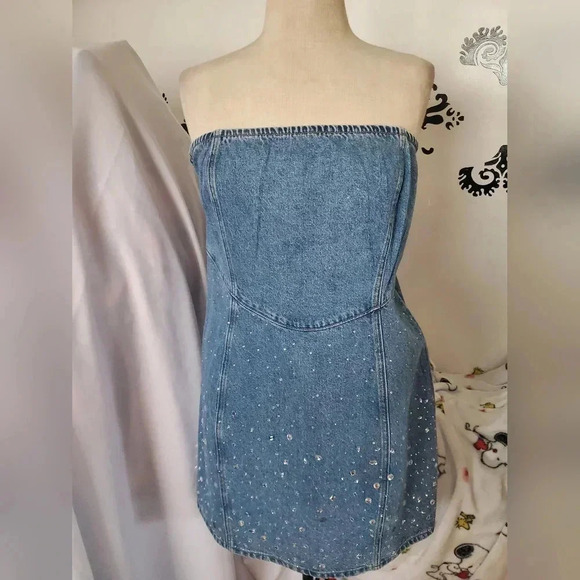 💥Denim mini tube dress - Picture 3 of 9